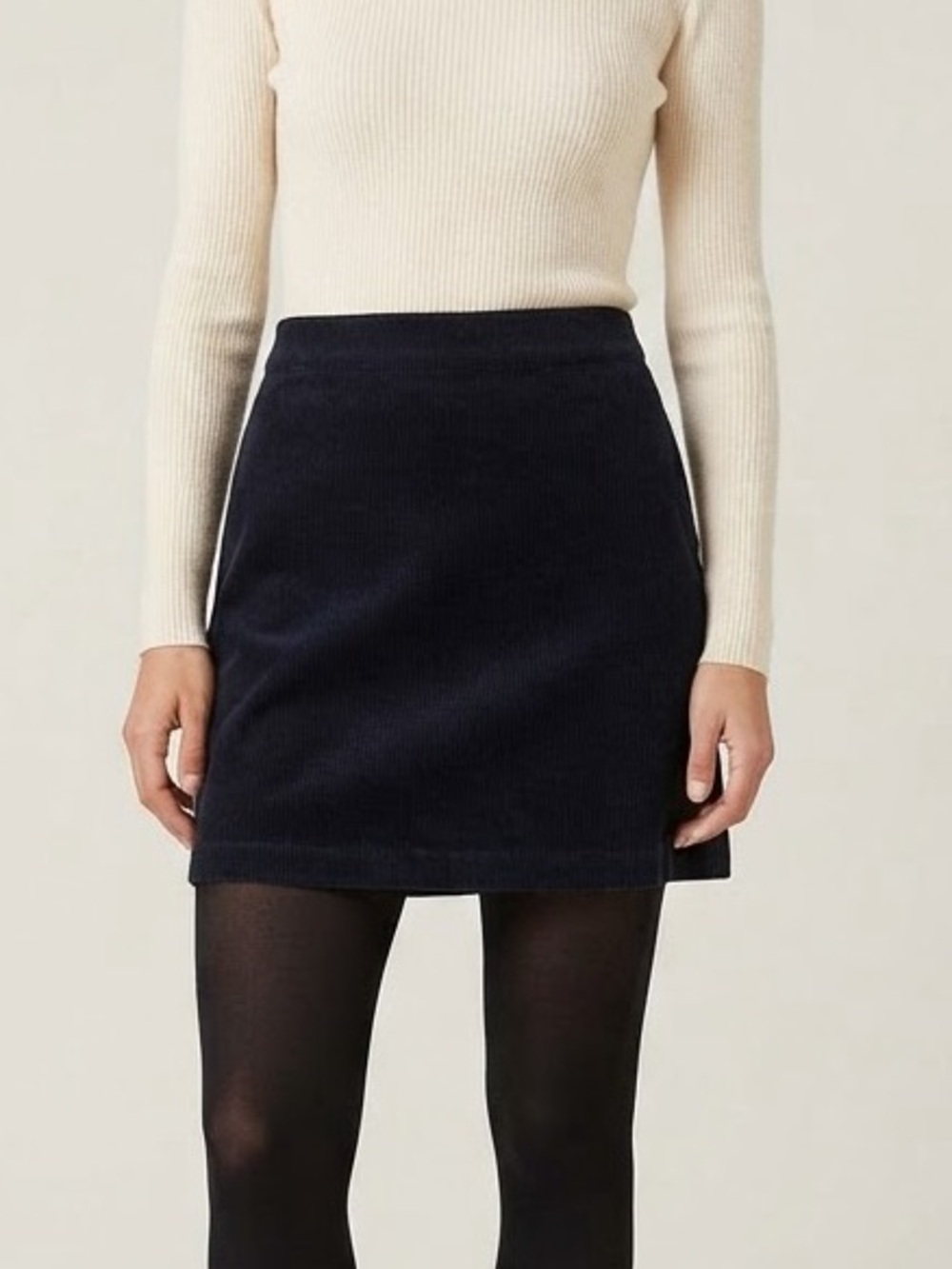 KOTN Sz S Navy Corduroy Preppy Academia Cotton Mini Skirt